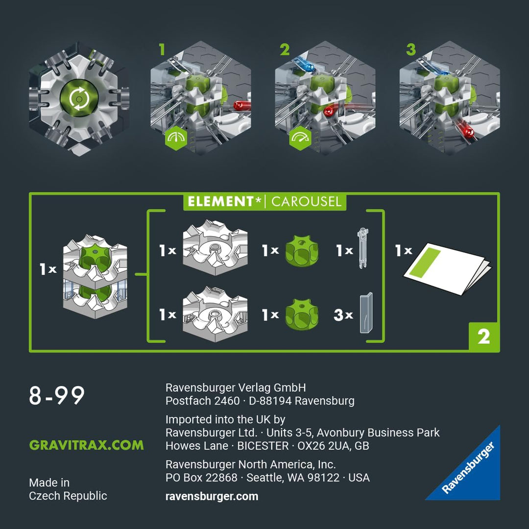 Ravensburger GraviTrax PRO Element Carousel 22436 - GraviTrax Erweiterung für Deine Kugelbahn - Murm