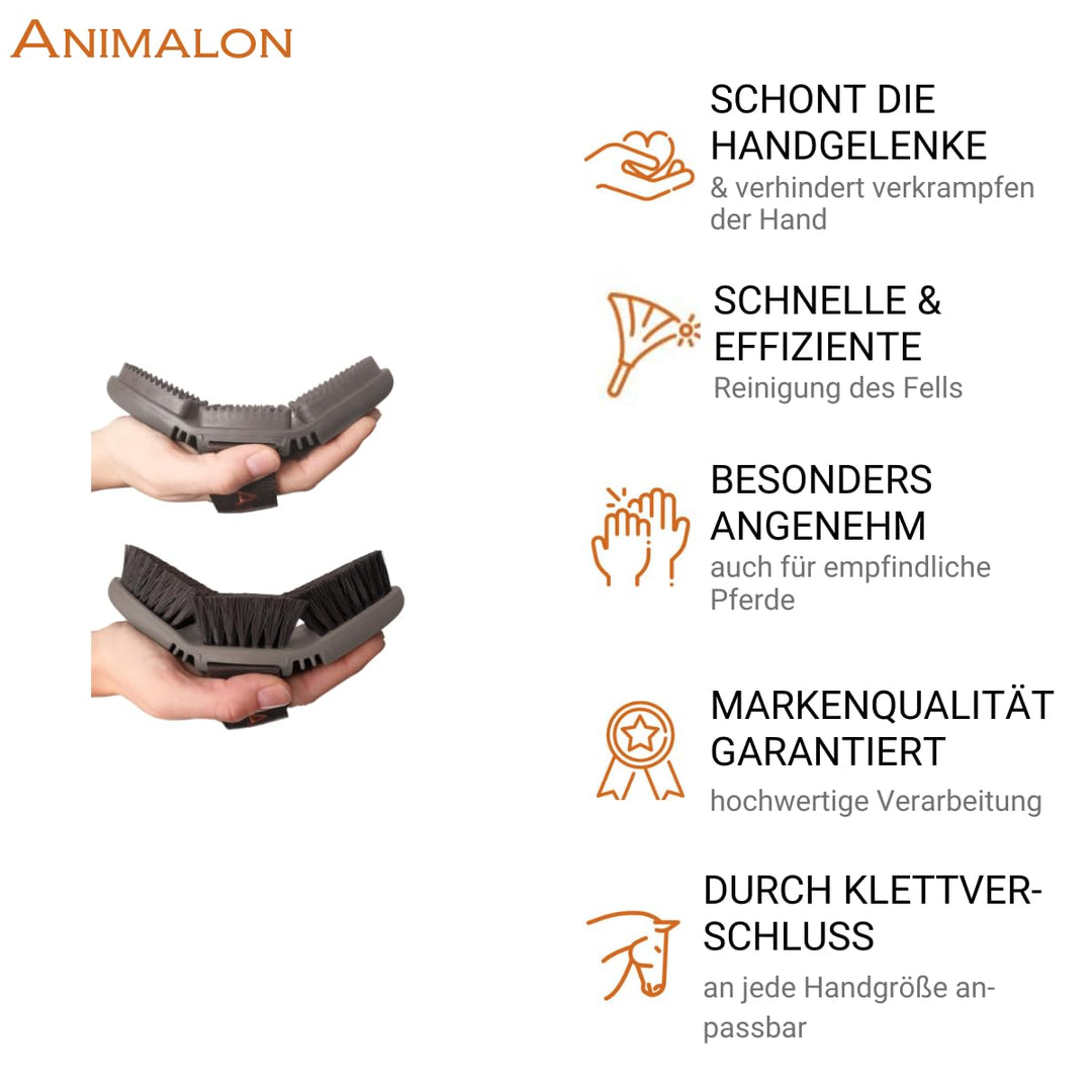 Animalon Starter-Set Pferde-Pflege-Bürsten-Set | Grundausstattung Fellpflege | Putzset für Pferde |