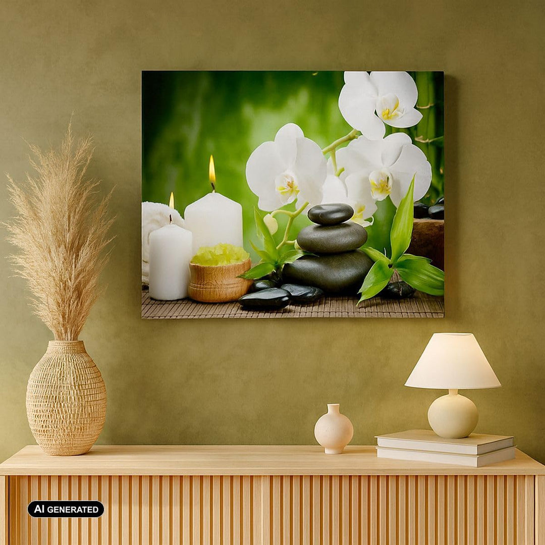 Bilder auf Leinwand 100x70cm Leinwandbild Blume aromatherapie spa Gross Wanddeko Bild Schlafzimmer K