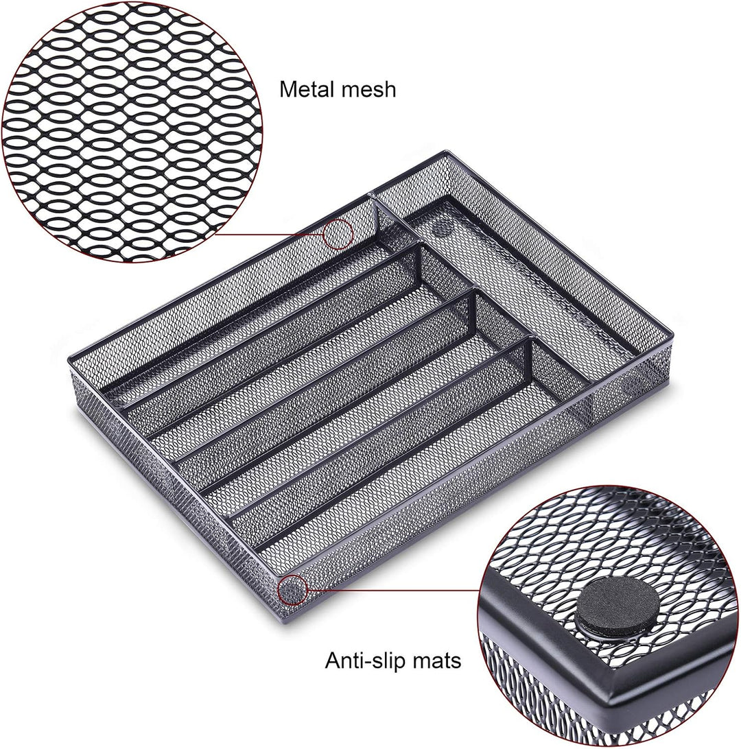 WuGeShop Schreibtisch Organizer Schubladen Metall 5 Fächer, Schubladeneinsatz Büro Tablett für Aufbe
