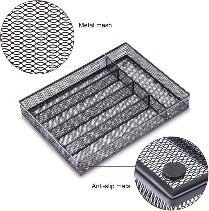 WuGeShop Schreibtisch Organizer Schubladen Metall 5 Fächer, Schubladeneinsatz Büro Tablett für Aufbe