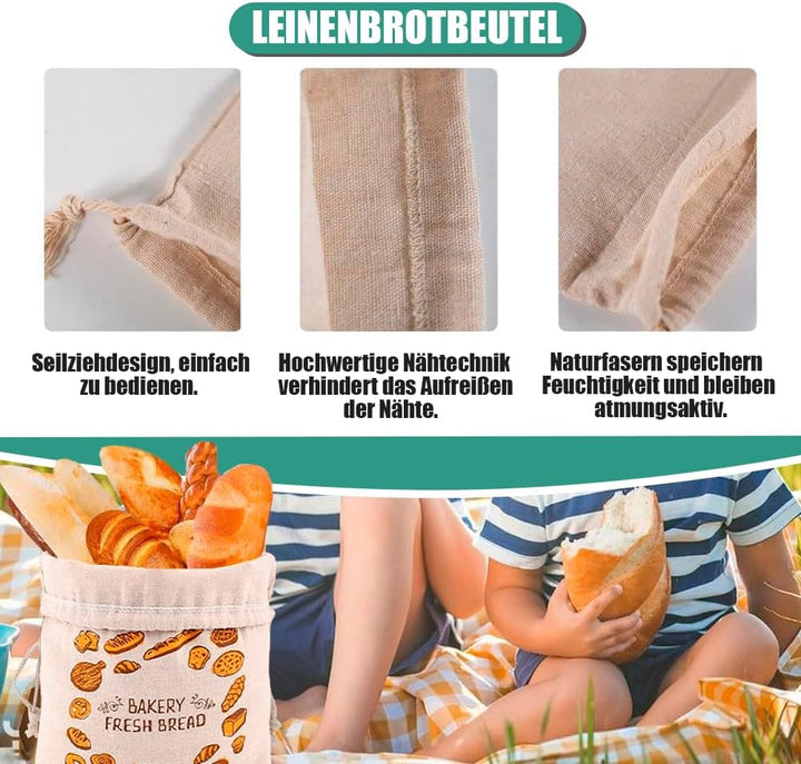 Professionelles Brotbackset aus Silikon – 2 faltbare & waschbare Gärkörbchen (rund & oval) mit Zubeh