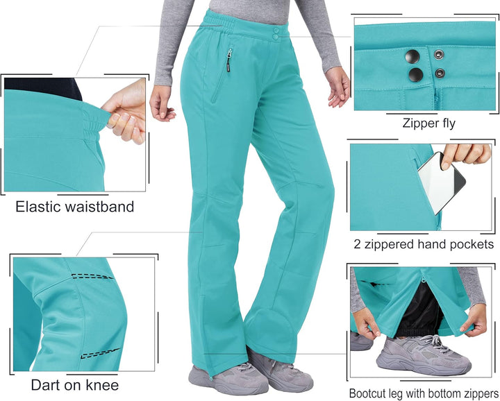 33,000ft Damen Skihose Outdoorhose Wasserdicht Winddichte Softshellhose Warme Gefütterte Trekkinghos
