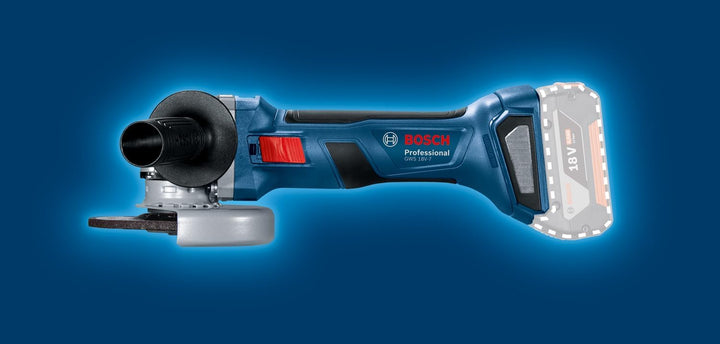 Bosch Professional 18V System Akku Winkelschleifer GWS 18V-7 (115 mm Scheiben-Ø, Schutzhaube, Zusatz