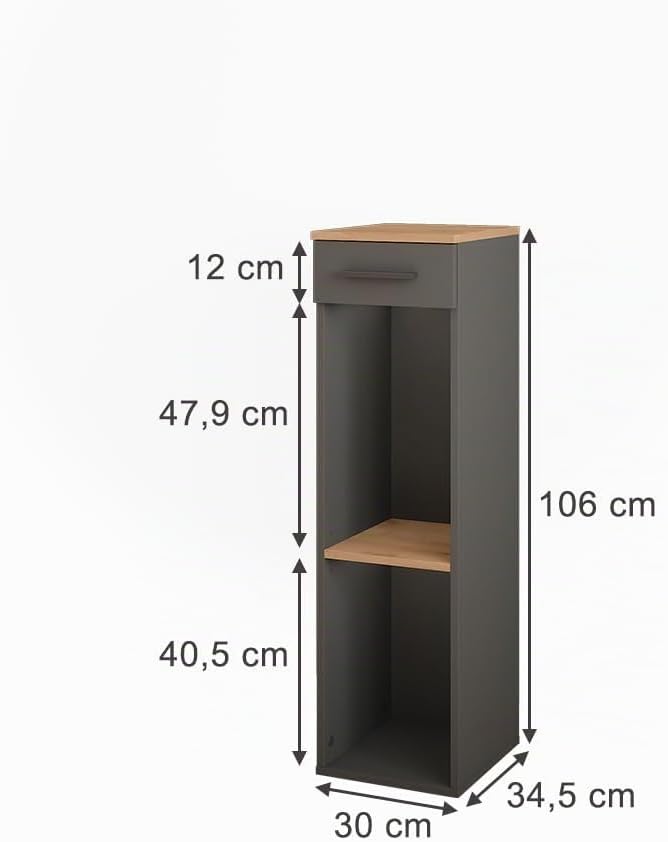 Vicco Weinregal Repose, Goldkraft Eiche/Anthrazit, 30 x 106 cm, zur Aufbewahrung von Weinflaschen un