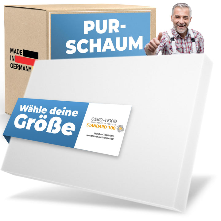 saarschaum • PUR Schaumstoffplatte • Wähle Raumgewicht und Stärke • RG 2035 202x122x5cm • Schaumstof