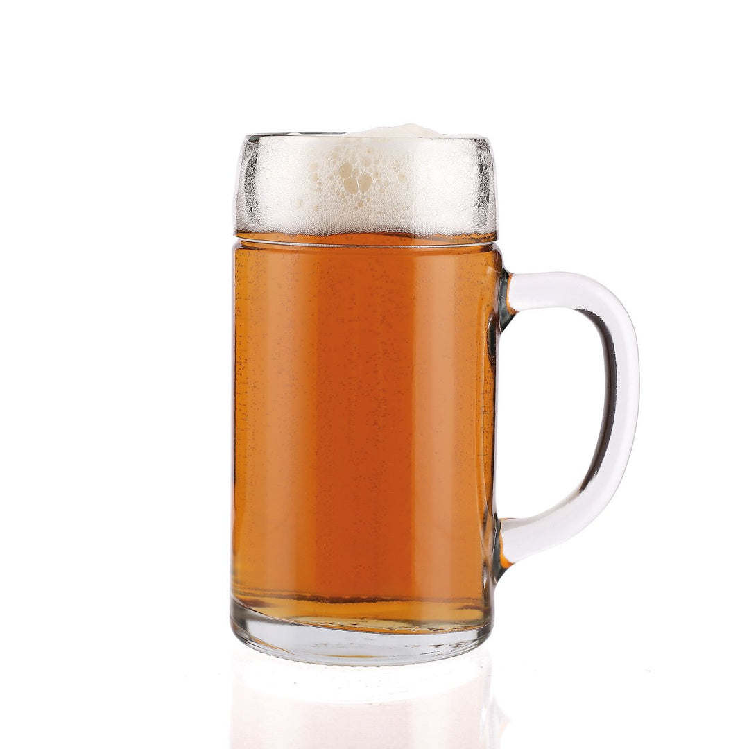 Stölzle Oberglas Bierkrug Styria / 6er Set Bierkrüge 1 Liter/Stabiler Bier Krug/Masskrug aus Soda Li