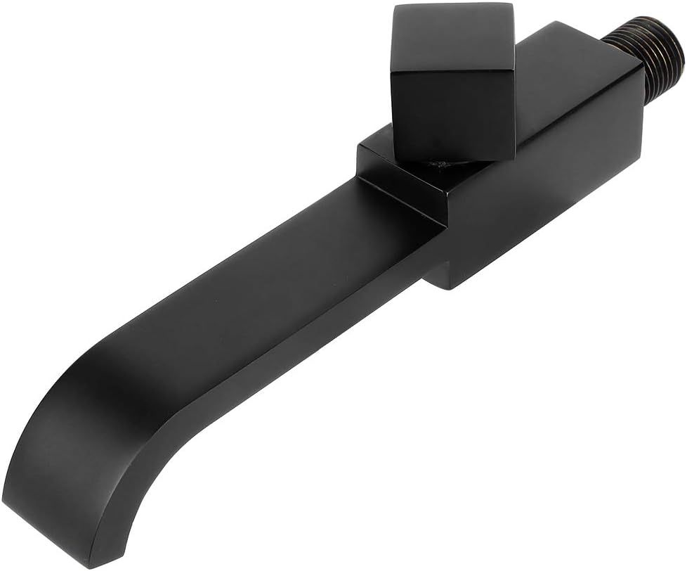 Wandarmatur, Mattschwarz, Kaltwasserhahn, Waschtischarmatur, Wasserhahn, Messing G1 / 2 für Küche, B
