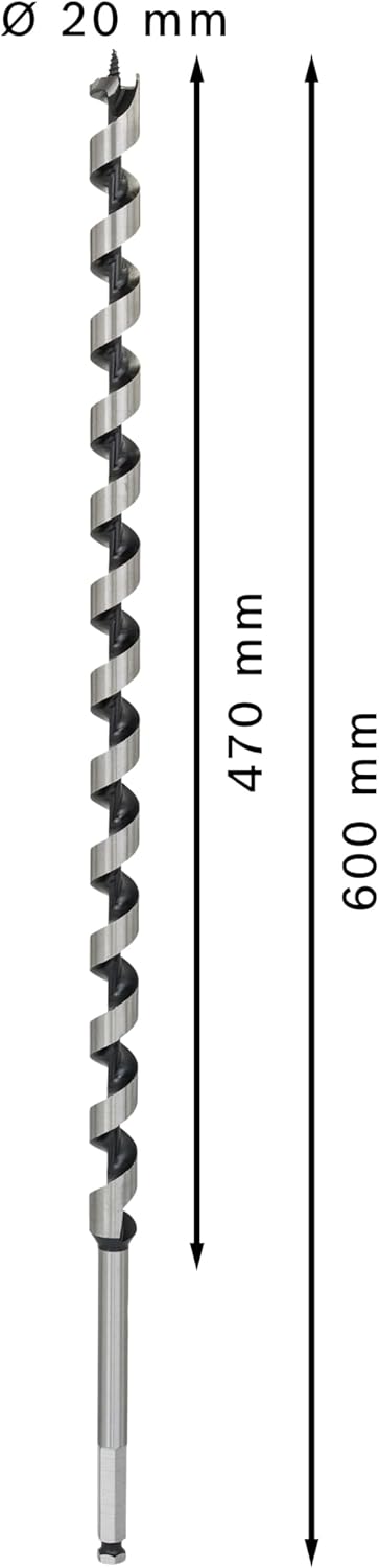 Bosch Professional Holzschlangenbohrer mit 1/4"-Sechskantschaft (Ø 20 mm) Durchmesser: 20/Gesamtläng