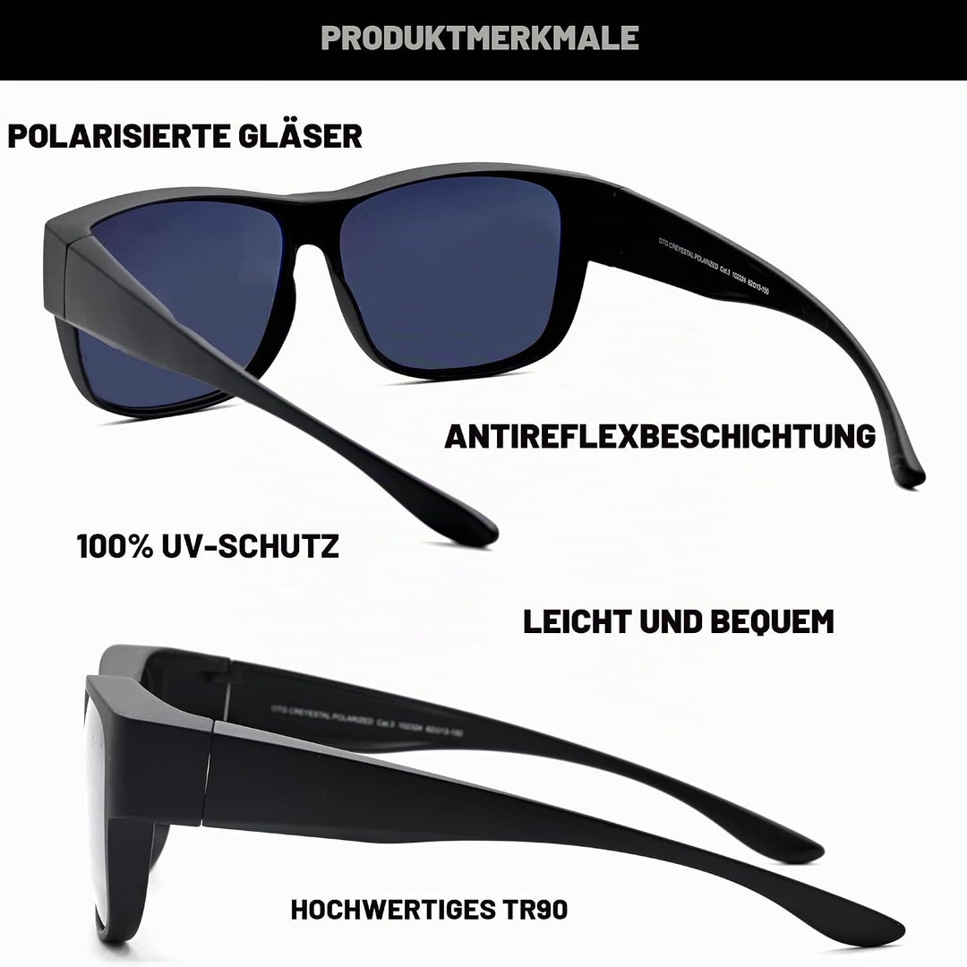 Polarisiert Überzieh Sonnenbrille mit Antireflex, Überbrille Sonnenbrille für Brillenträger, Ultrale