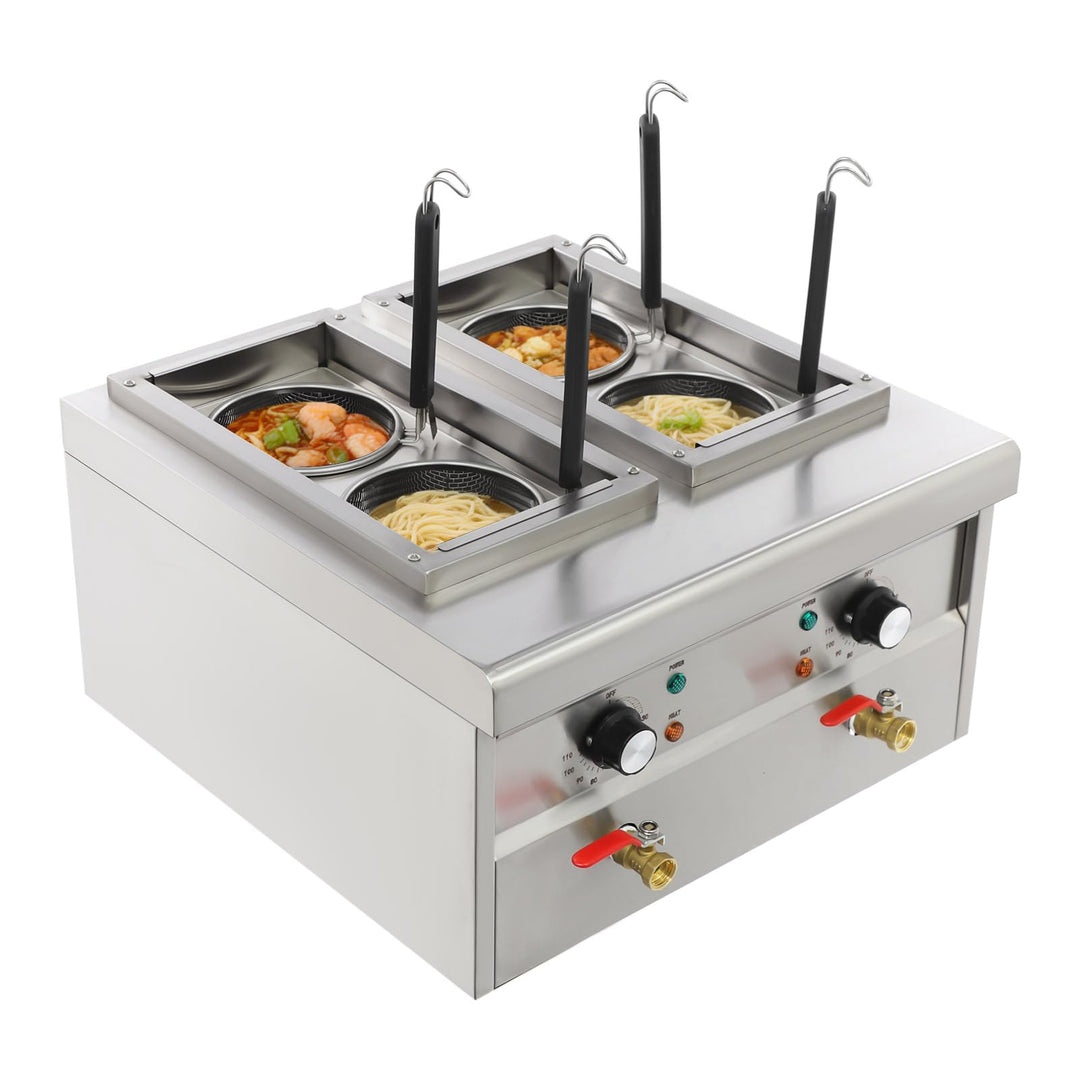 2KW Nudelkocher mit 4 Körben, Nudelkocher Pastakocher aus Edelstahl Pastakocher Pasta Station, Tempe