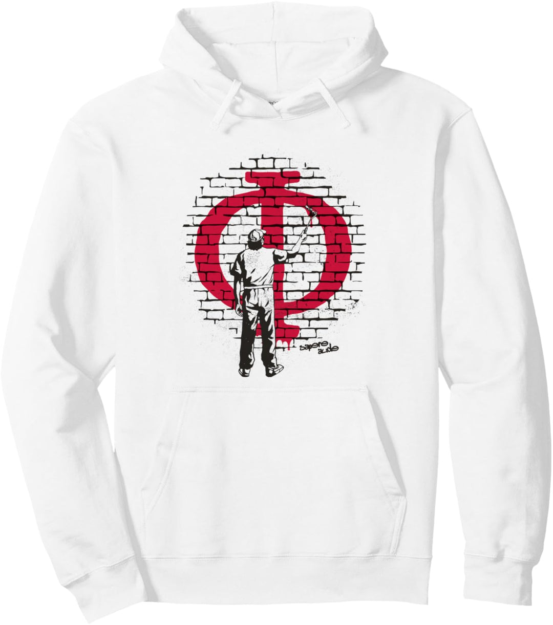 Phi Buchstabe Sapere Aude Graffiti Street Art Philosophie Pullover Hoodie