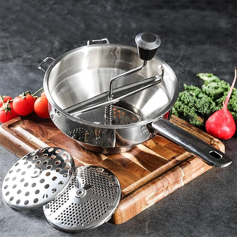 1,9-Litre Passiergerät Passiermühle aus Edelstahl Passiersieb zum passieren von Obst, Gemüse Passier