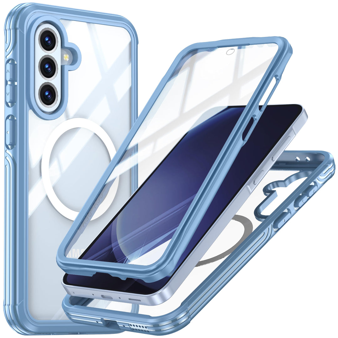 Miimall Panzer Hülle für Samsung A36 / A56 5G Handyhülle mit Displayschutz Glas, Kompatibel für MagS