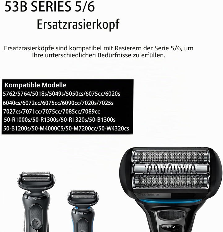 Elektrischer Rasierkopf für Braun S5/6 Scherkopf,53B Kompatibel Mit Braun Series 5 Scherkopf,Series