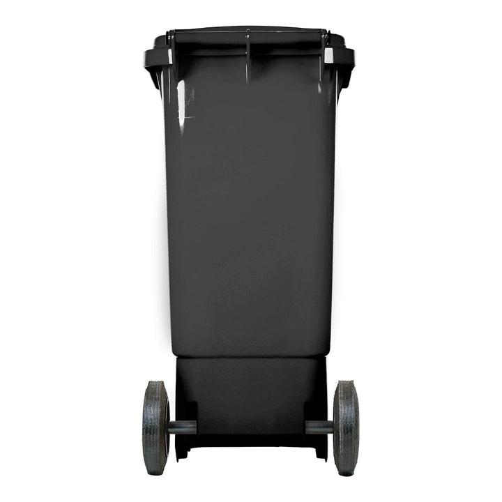 STIER 2-Rad-Müllgrossbehälter, Volumen 80 Liter, Mülleimer, grau, BxTxH 445x520x939 mm, Mülltonne, R