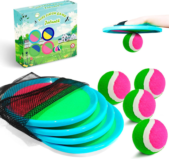 Jalunth Klettballspiel Klettball Strandspielzeug Strandspiele Wurfspiel Kinder Erwachsene Garten Out
