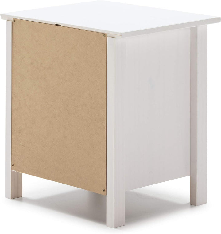 VS Venta-stock Magda Nachttisch Nachtschrank Kommode mit 2 Schubladen Weiss und mehrfarbige Schublad