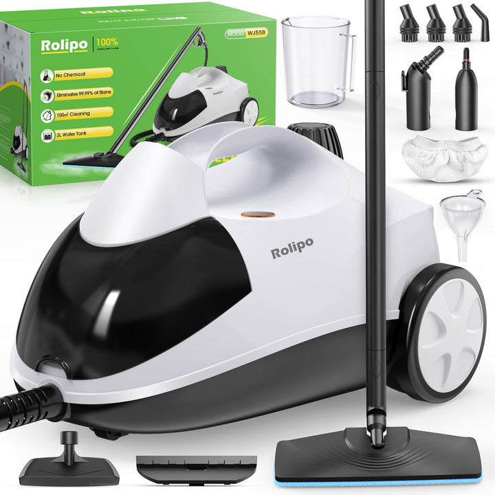 Rolipo Dampfreiniger, Dampfdruck: 4 Bar, Leistung: 2000 W, Tank: Max 2 L, Nutzungsdauer: 40 Minuten,