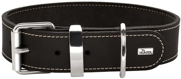 HUNTER AALBORG SPECIAL Hundehalsband, Leder, strapazierfähig, komfortabel, 60 (M-L), rot rot 60 (M-L