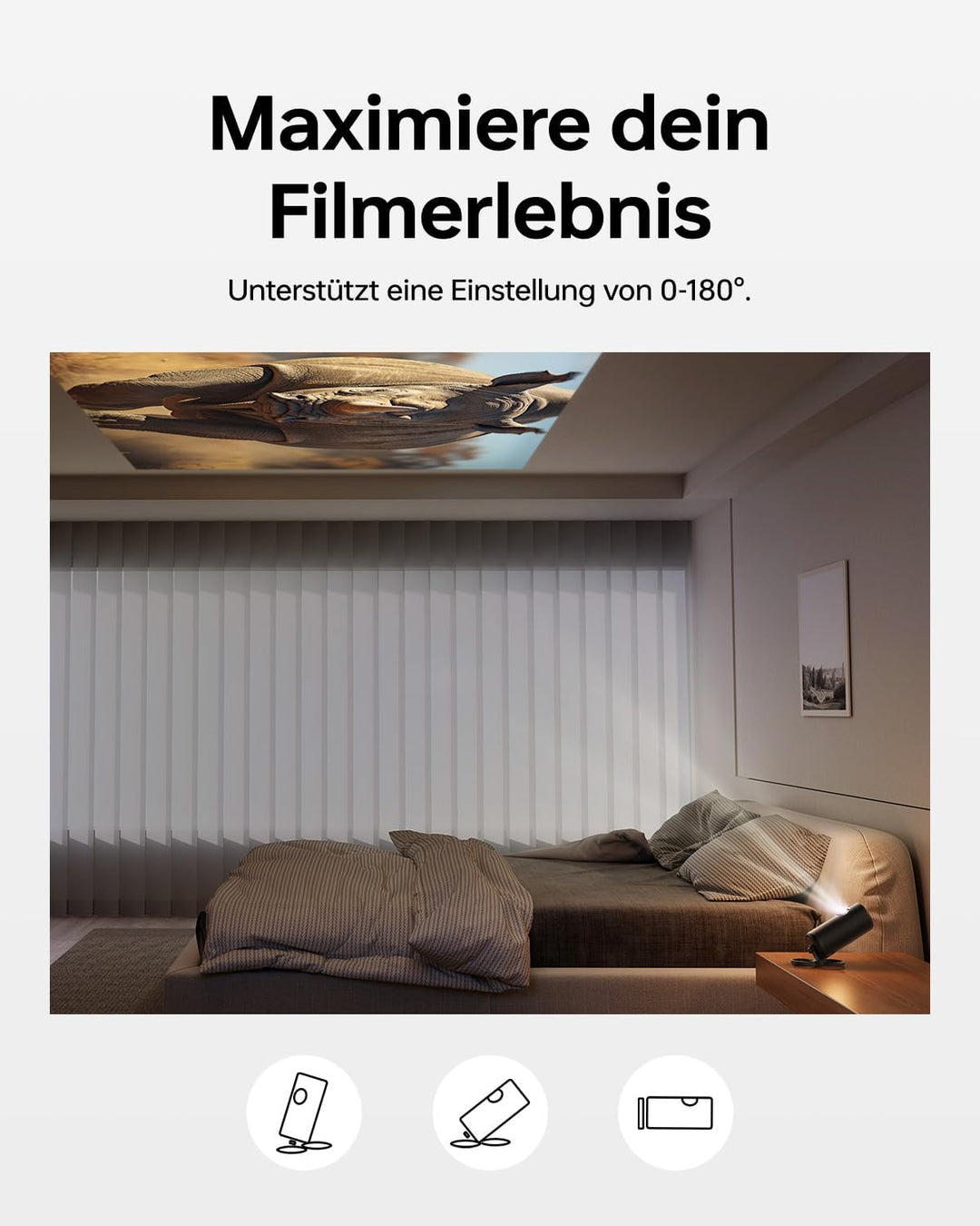 Anker Nebula Projektor Faltbarer Ständer, Ultra-kompakte Halterun, einfache Installation, 180-Grad-D