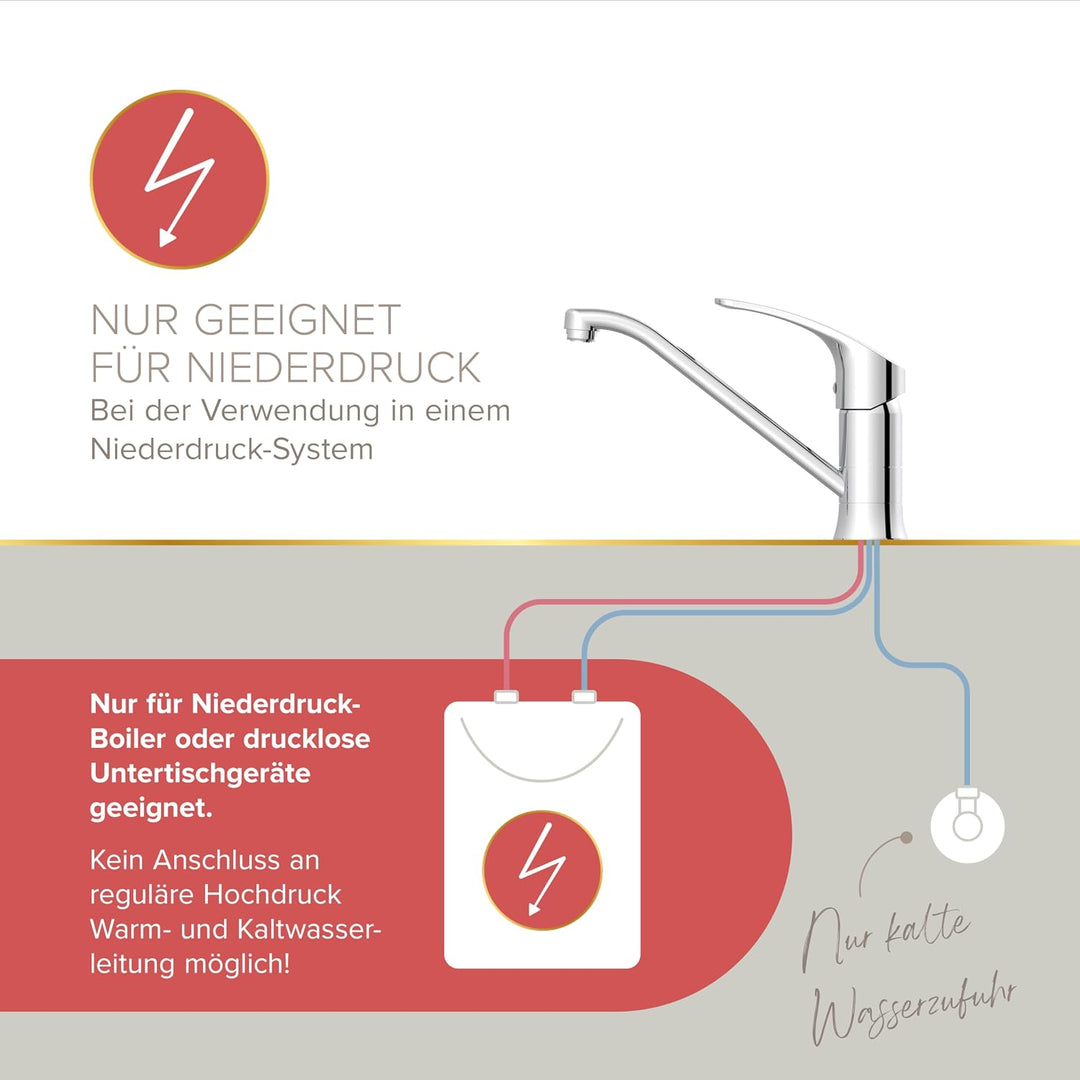 Lenz KELA Küchenarmatur, Niederdruck, chrom
