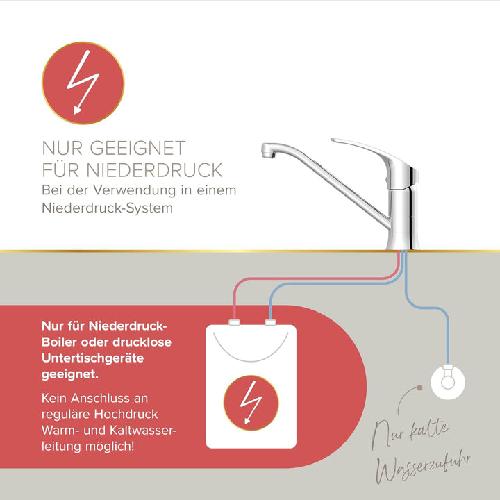 Lenz KELA Küchenarmatur, Niederdruck, chrom