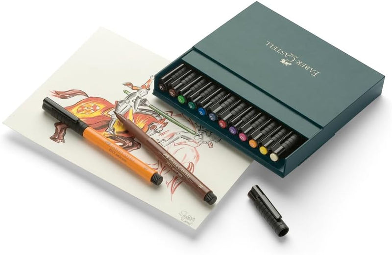 Faber-Castell 167146 - Tuschestift Pitt Artist Pen B, Atelierbox 12er 12 stück (1er Pack) Single, 12