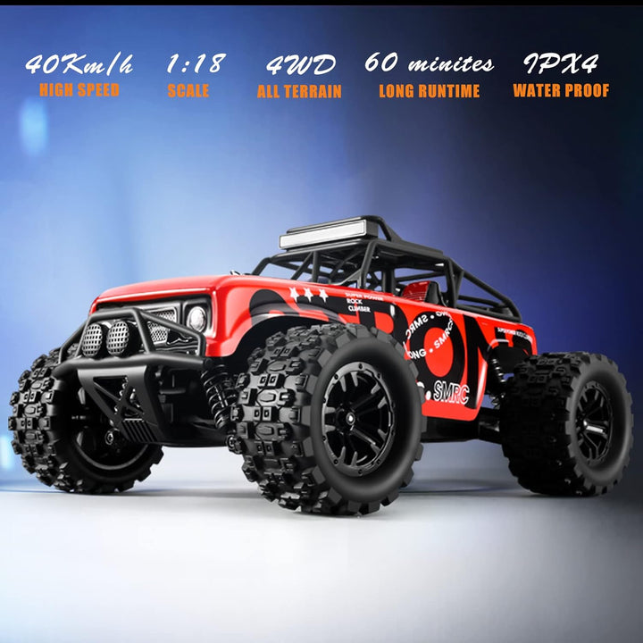 dexinco Ferngesteuertes Auto, RC Auto 4WD, 1/18 Massstab, 2,4 GHz, 40 km/h Rennwagen Wasserdicht Off
