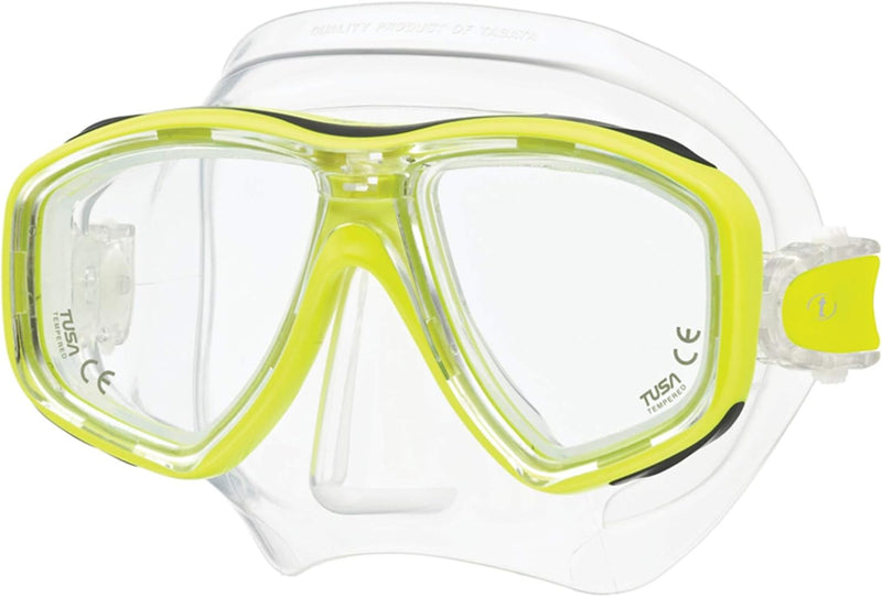 Tusa M-212 Ceos Clear Skirt Scuba Diving Mask - Flash Yellow