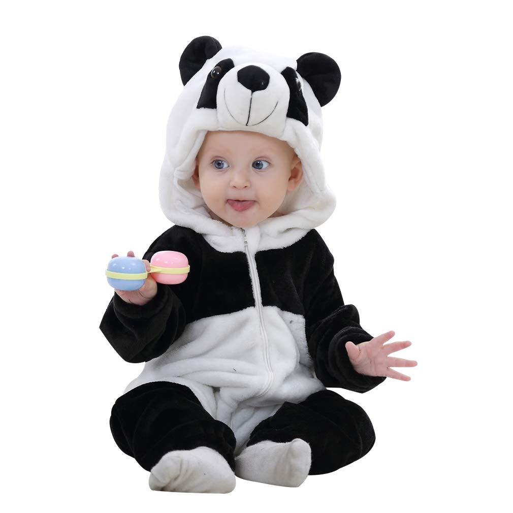 COOKY.D Unisex Winter Hooded Romper Jumpsuit 2-36 Months 6-12 Monate panda, 6-12 Monate panda