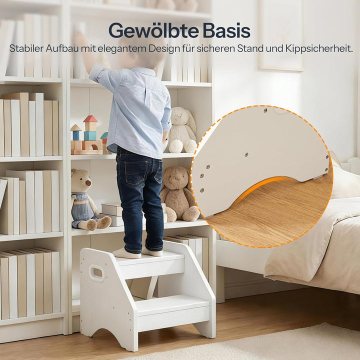 HOOBRO Tritthocker Kinder, 2-stufiger Kinderhocker mit Griffen und Anti-Rutsch-Pads, Kinderschemel f