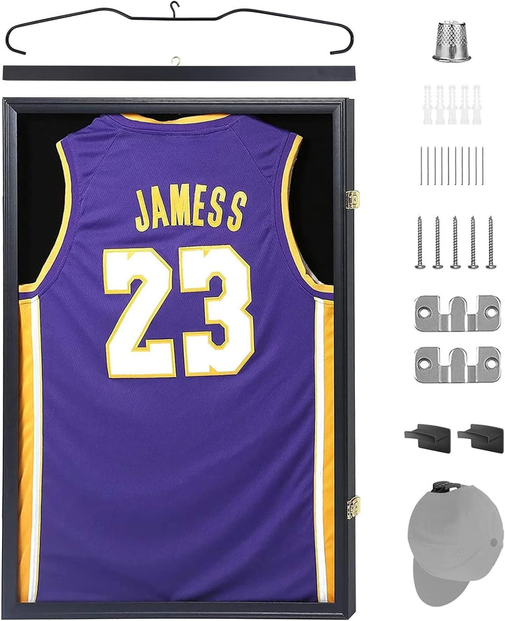 Nice C Jersey Frame Display Case Large Shadow Box Sports Jersey Display Case with 98% UV Protection,