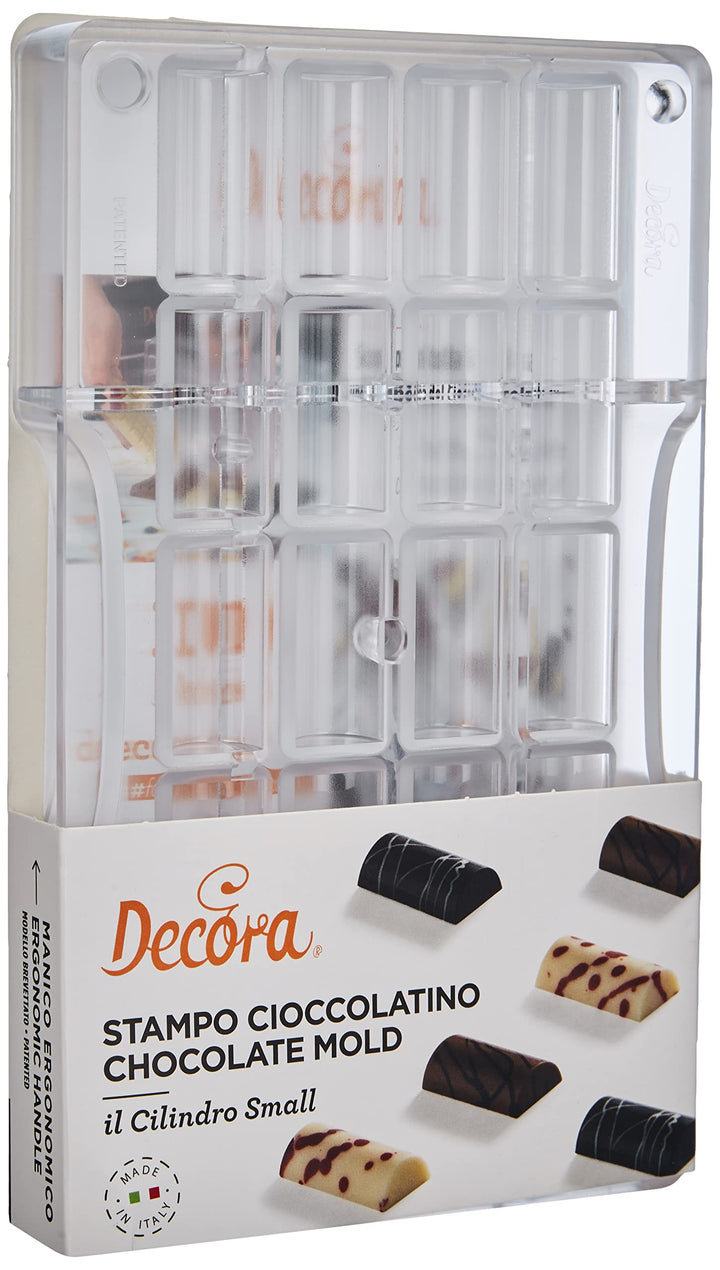 Decora 0050115 SCHOKOLADENFORM KLEINE Zylinder 33 X 16 X 20 h MM 200X120X22MM, Polycarbonate, Klar,
