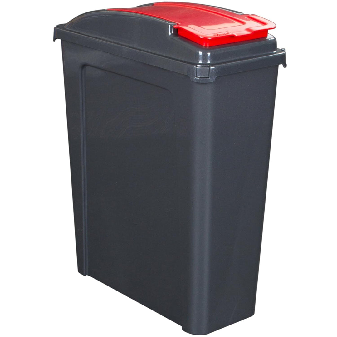 3 Stück Mülleimer mit Deckel 25 Liter - GELB ROT BLAU - Recycling Mülltrennung Abfalleimer Abfallbeh