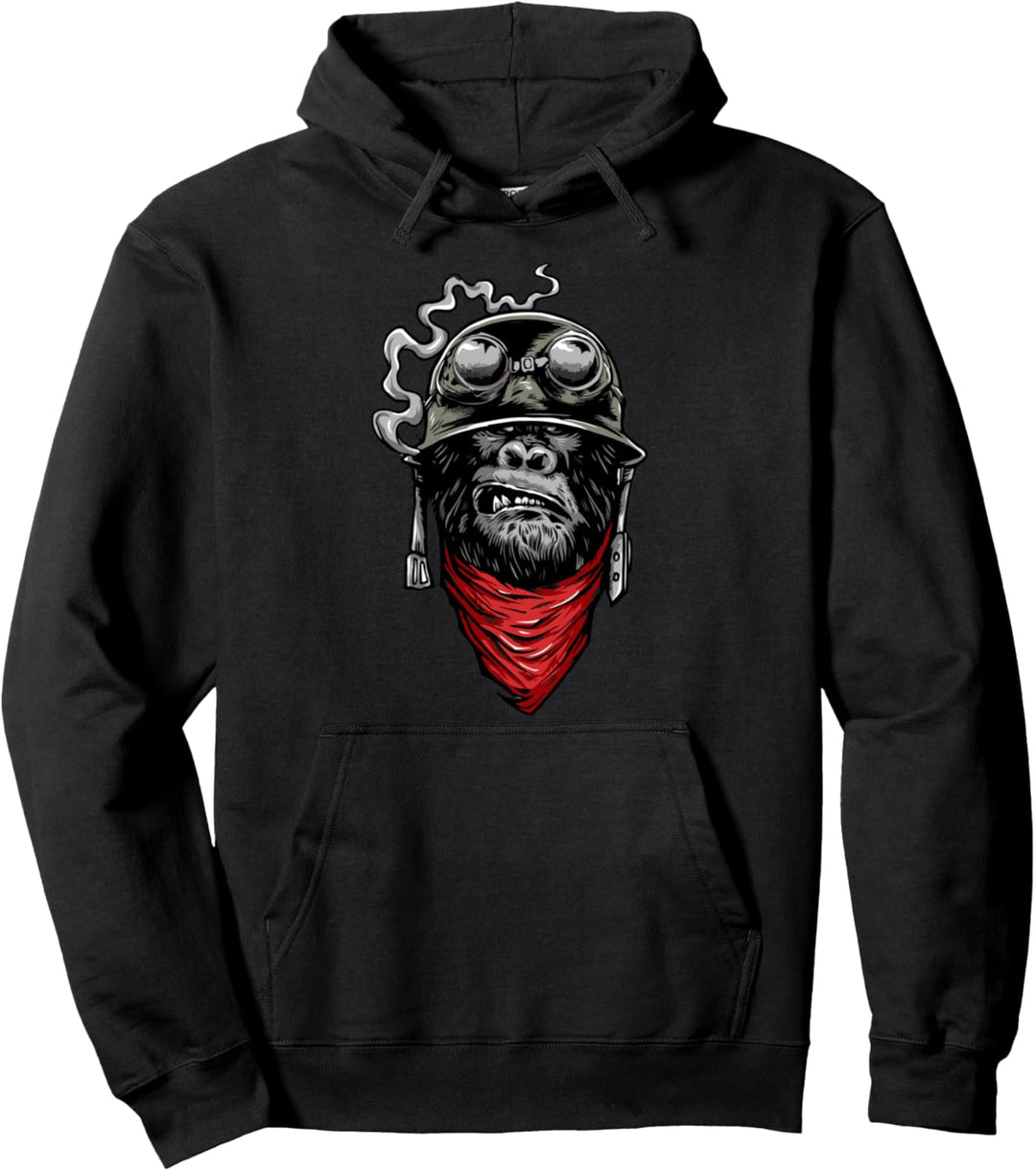 Biker Gorilla Motorradfahrer Motorrad Tour Motorrad Fahrer Pullover Hoodie