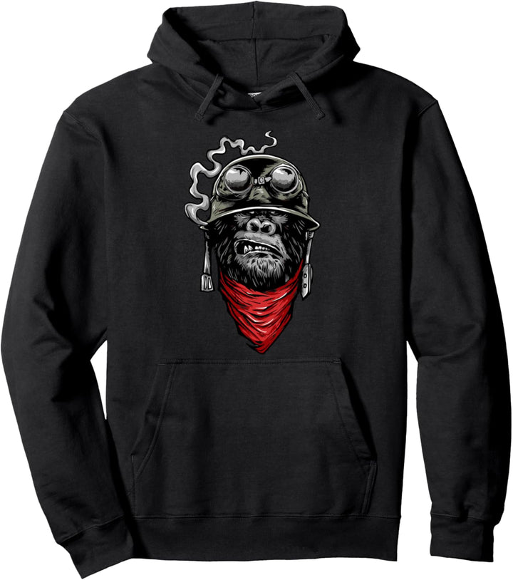 Biker Gorilla Motorradfahrer Motorrad Tour Motorrad Fahrer Pullover Hoodie