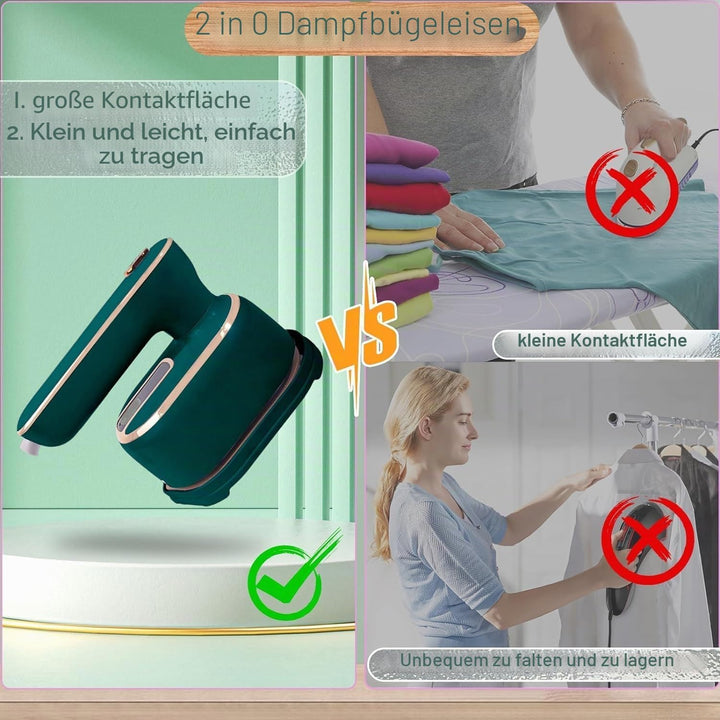 1000 W Dampfbügeleisen Mini Faltbares Tragbares Reisebügeleisen (blau), Blau