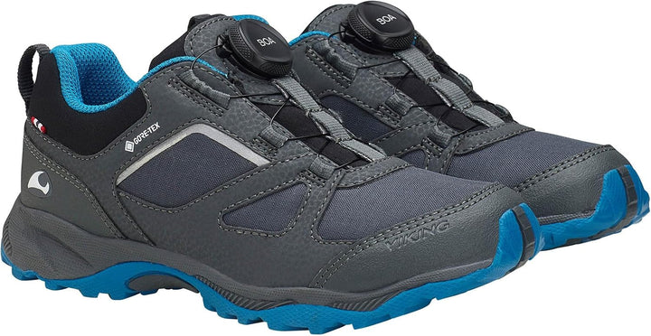Viking Unisex Kinder Nator GTX Boa Walking Shoe 30 EU Black Royal Blue, 30 EU Black Royal Blue