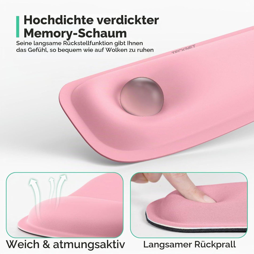 TECKNET Mauspad mit Handauflage, Gelkissen Mousepad und Tastatur Handgelenkauflage Set aus ergonomis