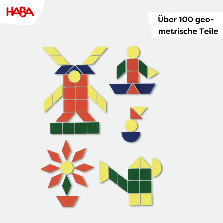 HABA 2310 Large Geo Shape Tack Zap, 102 wooden geometric shapes, ages 3 and Up (Made in Germany)