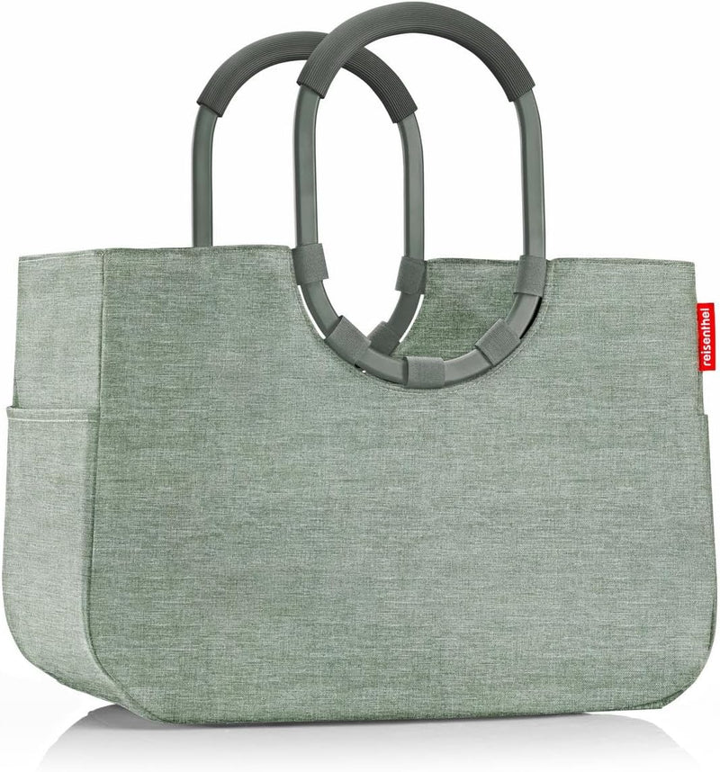 reisenthel loopshopper L frame twist sage – Stabile Tasche mit praktischen Fächern aus recycelten PE