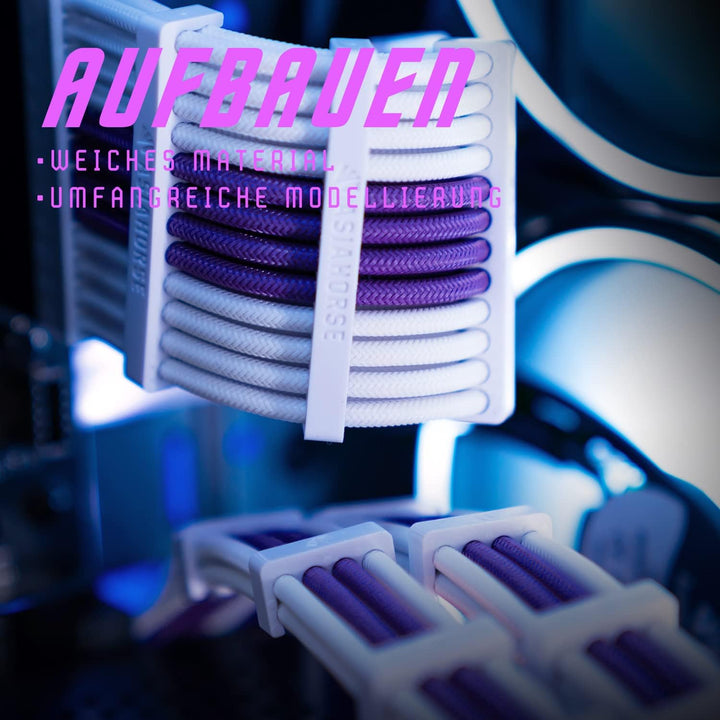 AsiaHorse 16AWG PSU Kabelverlängerung, Sleeved Cable Kit für GPU/CPU,Netzteil Cable Extensions mit K