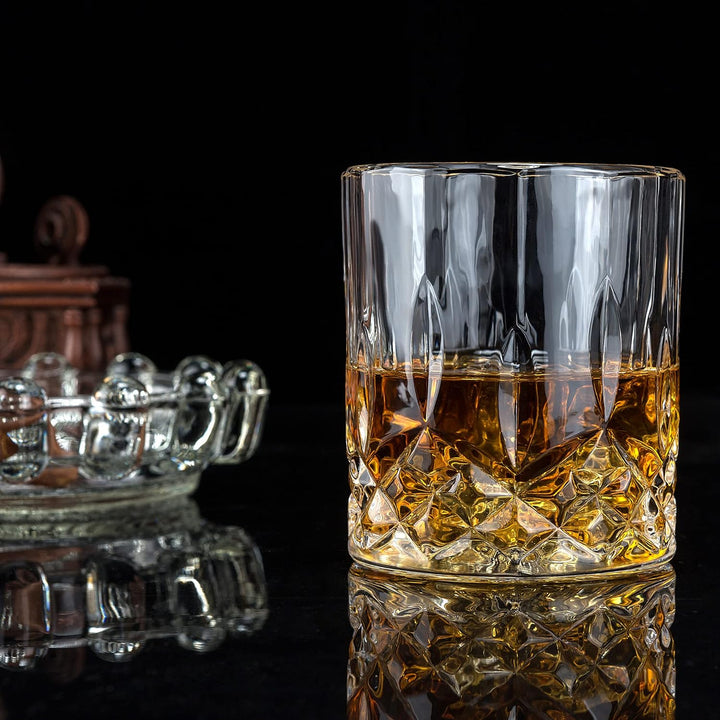 calliva von 4er-Set Whiskey Gläser, Bleifreie Kristall Whisky Glas 300 ml für Cocktail, Margarita, M