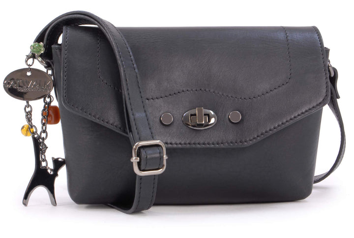 Catwalk Collection Handbags - Leder - Klien Umhängetasche/Schultertasche - FLORENCE Schwarz Cs, Schw
