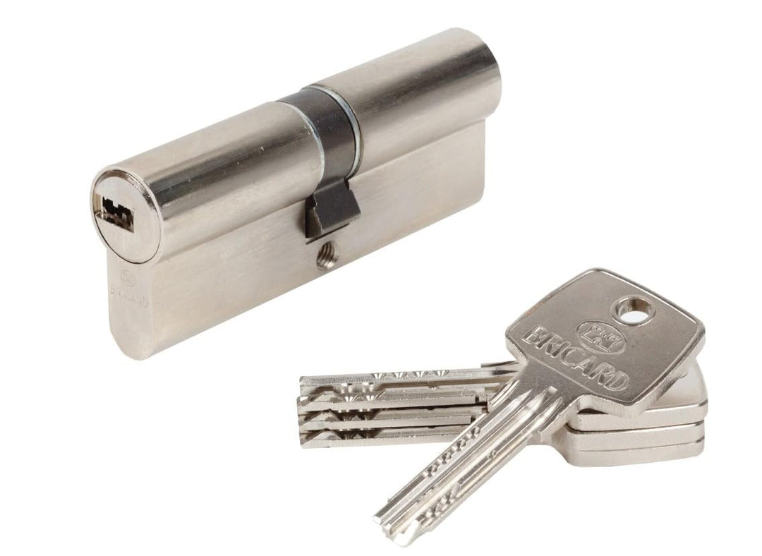BRICARD 17158 Zylinder 14703 Astral 2,9 Messing vernickelt 10 Kolben, 2 Eingänge Schutz gegen den Bo