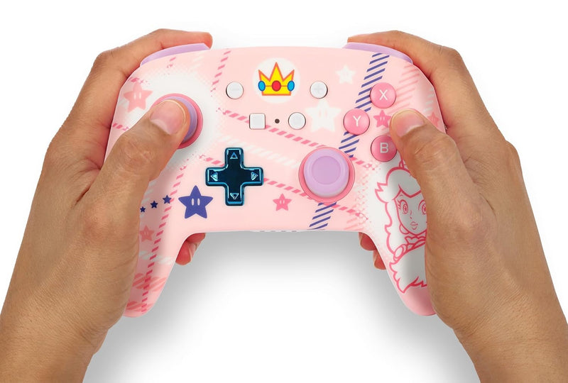 Verbesserter Kabelloser PowerA-Controller für Nintendo Switch - Prinzessin-Peach-Plaid, Nintendo Swi