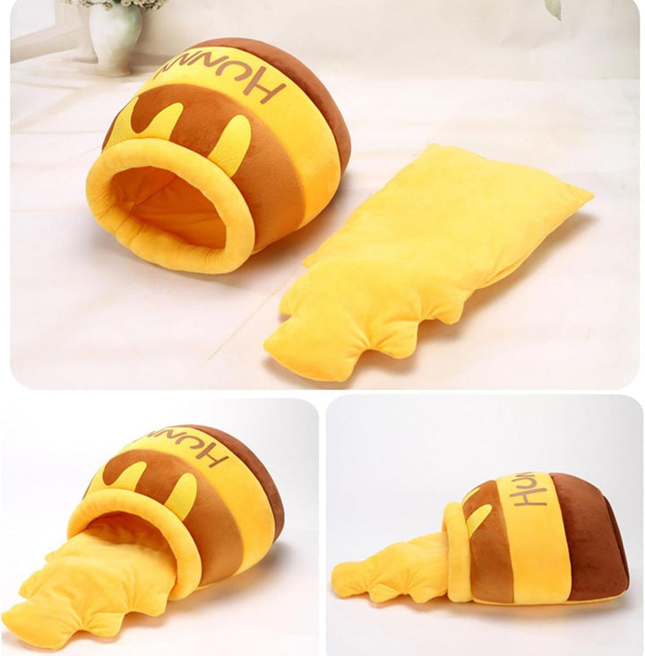 Generisch Haustier-Katzenbett, Katzenbett Honigtopf, Weiches Haustier-Katzenhöhlenbett, Yellow, PP-B