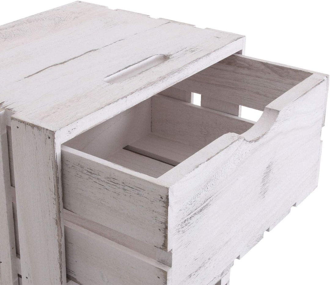 Mendler Kommode HWC-C62, Schubladenkommode Holzkiste, Shabby-Look Vintage, 4 Schubladen 70x32x26cm -