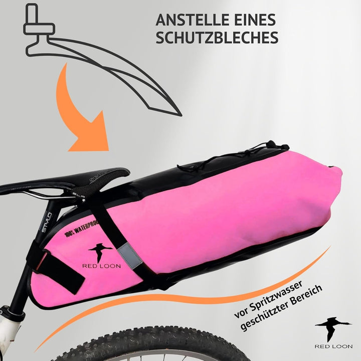 Red Loon Fahrrad Satteltasche Fahrradsitz Tasche Backloader Bike Packing - 15Ltr - wasserdicht reiss